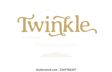 Twinkle typography beauty fashion elegant minimalist serif italic fonts decorative wedding vintage retro logos. Minimal luxury font alphabet logo. Vector illustration