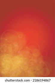 Twinkle Vector Magic Background With Golden Sparkle Circles on Red Gradient. Shiny Sun Texture. Defocused Bokeh Design. Christmass And New Year Frame. Glittery Shimmer Summer Love Page.  Party Poster