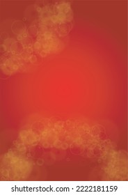 Twinkle Vector Magic Background With Golden Sparkle Circles on Red Gradient. Shiny Sun Texture. Defocused Bokeh Design. Christmass And New Year Frame. Glittery Shimmer Summer Love Page.  Party Poster