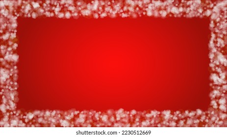 Twinkle Vector Magic Background With Golden Sparkle on Red Gradient. Shiny Sun Texture. Defocused Bokeh Design. Christmass And New Year Frame. Glittery Shimmer.