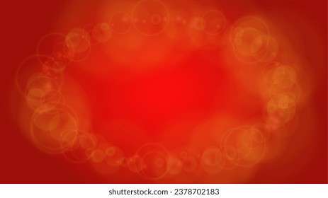 Twinkle Vector Magic Background With Golden Sparkle on Red Gradient. Shiny Sun Texture. Defocused Bokeh Design. Christmass And New Year Frame. Glittery Shimmer.