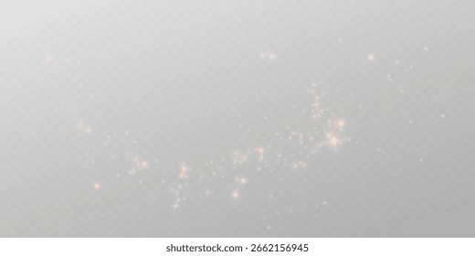 Trilha de luz de ouro cintilante com poeira cintilante e efeito de brilho no fundo transparente para comemoração festiva.