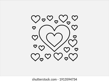 Twinkling love icons. Sparkles, shining burst vector symbols isolated on white background
