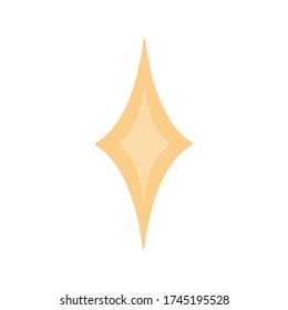 Twinkling, sparkling star or cartoon. Vector black glittering star light particles isolated on white background. Vector golden star in flat style. Yellow four-pointed star on a white background