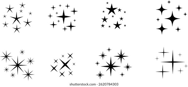Twinkling Star Shapes Icon Collection

