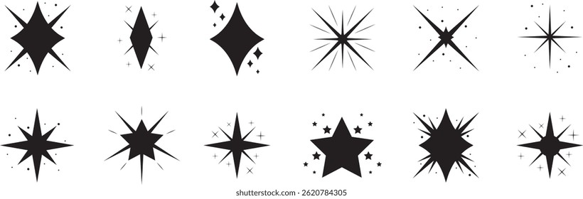 Twinkling Star Shapes Icon Collection

