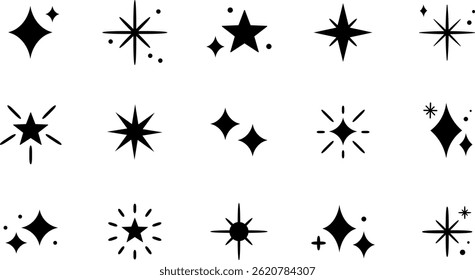 Coleção de Ícones de Formas de Estrela Piscando

