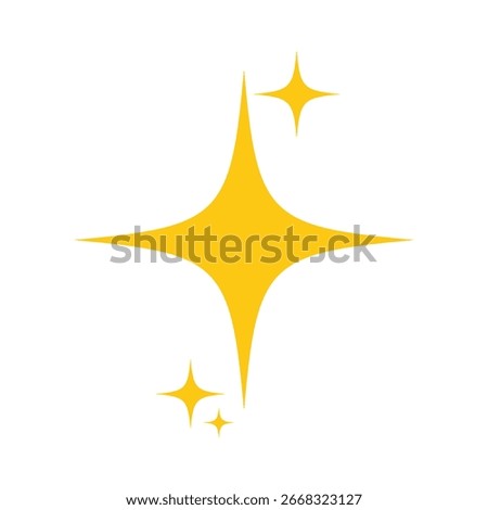 Twinkling Star, Shine vector icon. Yellow shine icon.
