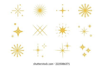 Twinkling stars icon set. Y2K concept. Vector illustration