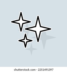 Twinkling stars line icon. Liked, like, rating, favorites, new year, christmas, rate the service, dislike, pie chart, stars. Feedback concept. Vector sticker line icon on white background