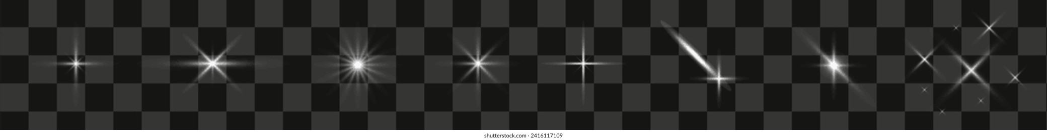 Twinkling stars. Sparkle star icons. Blink glitter and glowing icon. Sparkling white shiny star icon