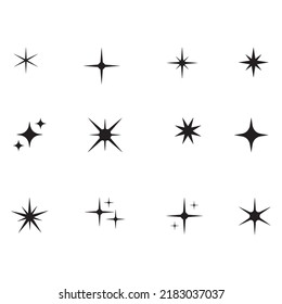 Twinkling stars Sparkles shining burst Christmas vector symbols isolated on white background