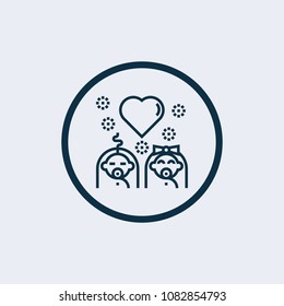 Twins baby icon vector