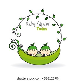 Twins baby shower. Babies inside a pea peel.