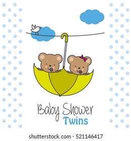 Twins baby shower. Bears