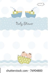 twins baby shower invitation