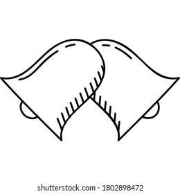 Twins Bell Icon. Doddle Hand Drawn or Black Outline icon Style.