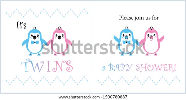 Twins Birthday Party Themes Happy Birthday Stock Vector Royalty