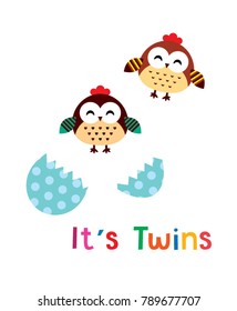 it is twins with chicken graphic vector