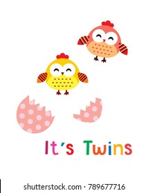 it is twins with chicken graphic vector