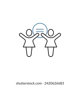 twins concept line icon. Simple element illustration. twins concept outline symbol design.