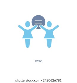 twins concept line icon. Simple element illustration. twins concept outline symbol design.