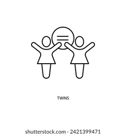 twins concept line icon. Simple element illustration. twins concept outline symbol design.