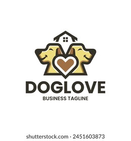 twins dog house logo vector