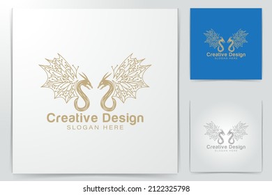 twins. dragon fly logo Ideas. Inspiration logo design. Template Vector Illustration. Isolated On White Background