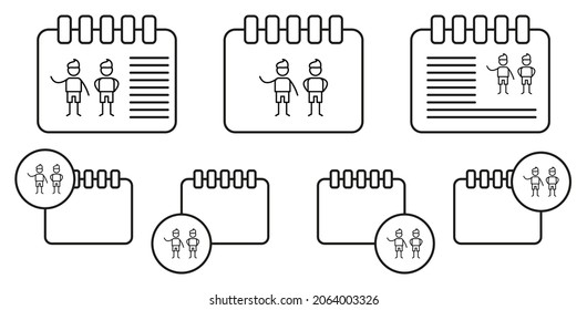 Twins, family vector icon in calender set illustration for ui and ux, website or mobile application