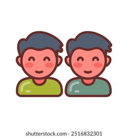 Twins Filled Icons , Vector illustration