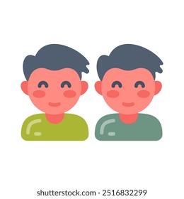 Twins Flat Icons, Vector illustration