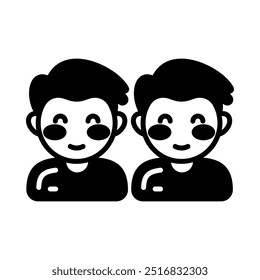 Twins Glyph Icon, Vector illustration