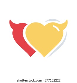 Twins Heart of Devil love flat icon