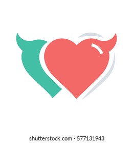 Twins Heart of Devil love red and green color