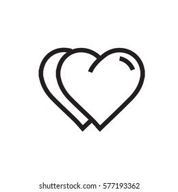 Twins Heart Icon cartoon