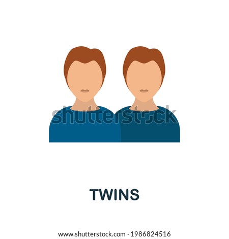 Twins icon. Flat sign element from child adoption collection. Creative Twins icon for web design, templates, infographics and more
