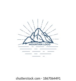 Montañas gemelas con la plantilla del logotipo del río