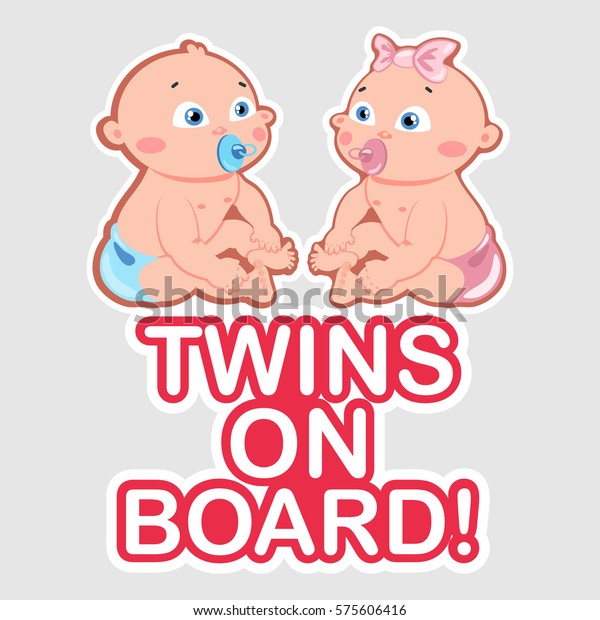 Twins On Board Sign Car Sticker Stock Vector (Royalty Free) 575606416