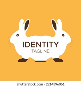 Twins rabbit logo with creative and unique design . suitable for your business