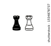 twins rook chess black and white logo vector