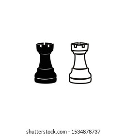 twins rook chess black and white logo vector