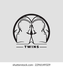Vector de ilustraciones con logotipo sencillo Twins