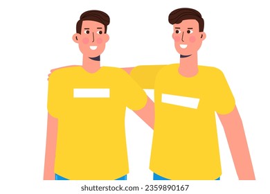 Concepto de carácter de gemelos. Ilustración del vector
