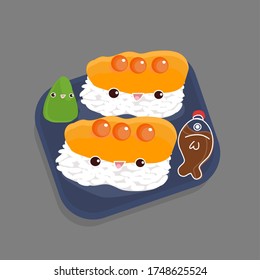 Twins auf Sushi-Zeichen, Vektorgrafik