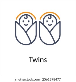 Twins Vector icon stock illustration