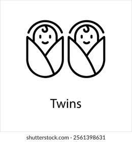 Twins Vector icon stock illustration