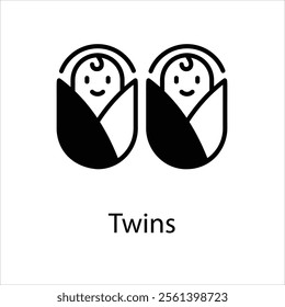 Twins Vector icon stock illustration