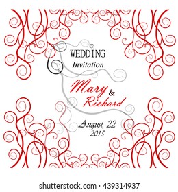 Twirl card wedding. Vector