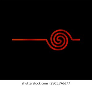 Twirl effect with dark red color on black background